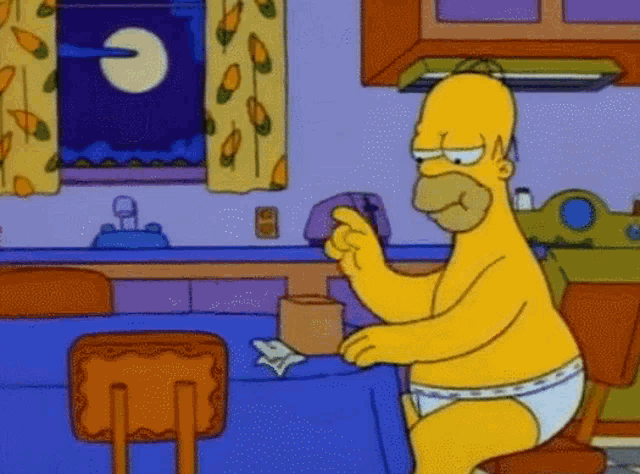 Homer Simpson eating cheese slices